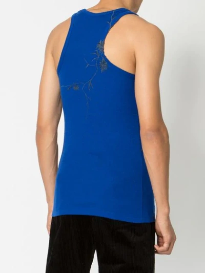 Shop Haider Ackermann Embroidered Tank Top In Blue