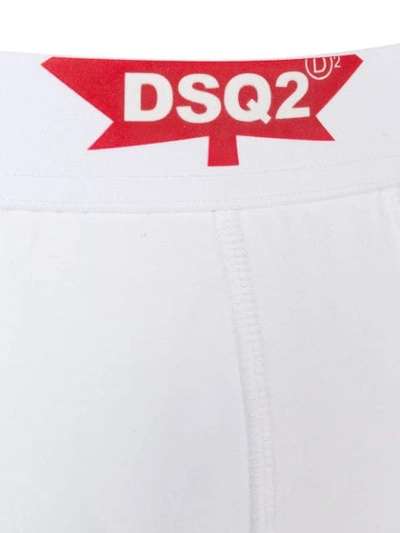 DSQUARED2 CONTRAST LOGO PRINT BOXERS - 白色