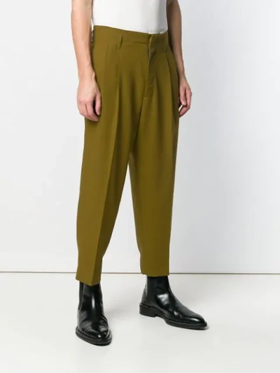 Shop Ami Alexandre Mattiussi Pleated Trousers In Green