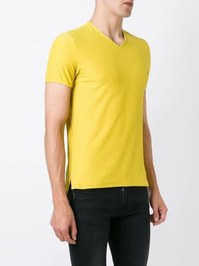 Pre-owned Romeo Gigli Vintage Ribbed T-shirt In Yellow