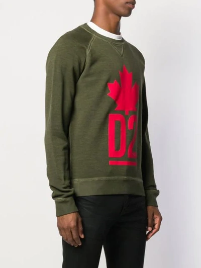 Shop Dsquared2 Logo Print Sweatshirt In Green