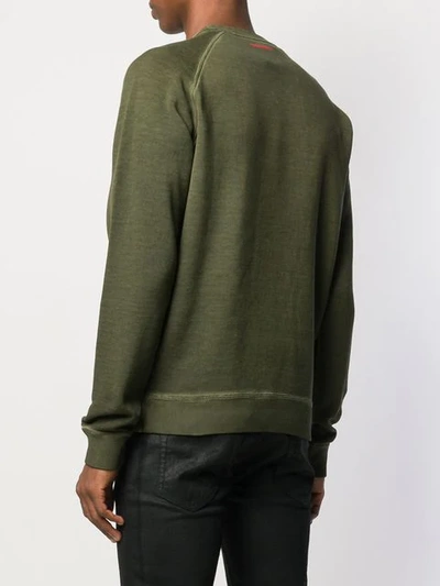 Shop Dsquared2 Logo Print Sweatshirt In Green