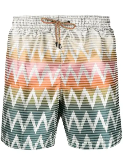 Shop Missoni Zig Zag Print Swim Shorts - Grey