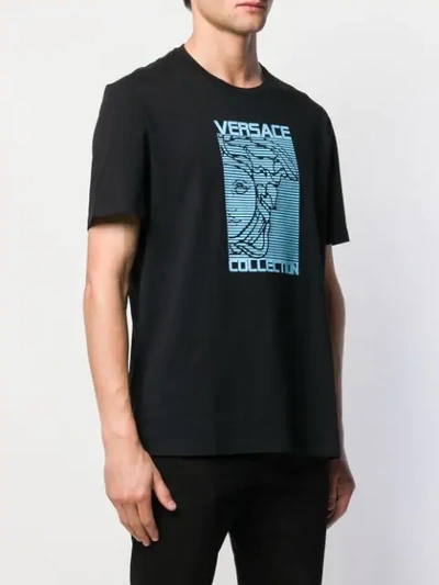Shop Versace Printed Logo T-shirt In Black