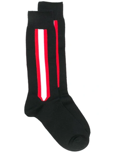 Shop Calvin Klein 205w39nyc Contrast Stripe Socks In Black ,multicolour