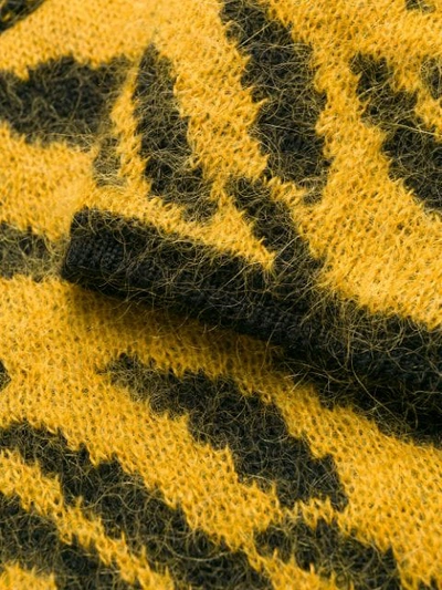 Shop Saint Laurent Zebra Intarsia Jumper In Yellow