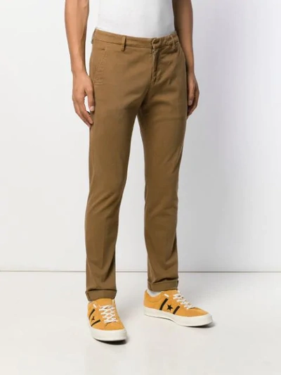 Shop Dondup Classic Chinos In Brown