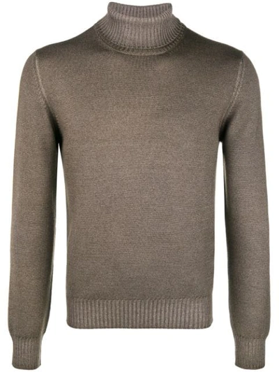 Shop La Fileria For D'aniello Classic Turtleneck Jumper In Brown