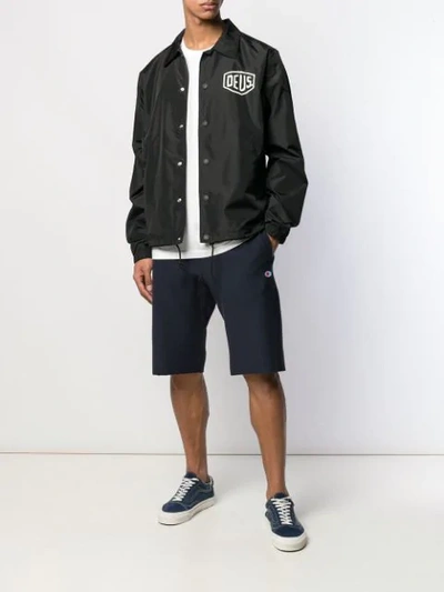 Deus Ex Machina Logo Print Shirt Jacket In Black