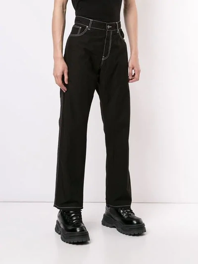 Shop Msgm High Waisted Loose Fit Jeans In 99 Black
