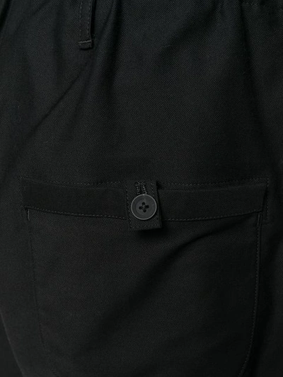 Shop Yohji Yamamoto Elasticated Waist Trousers In Black