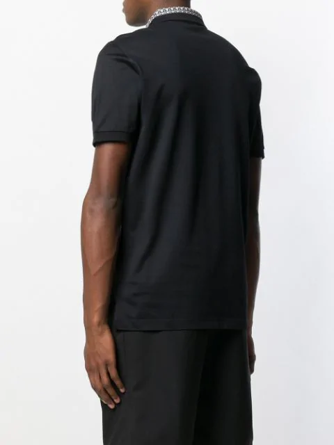 Salvatore Ferragamo Contrasting Collar Polo Shirt In Black | ModeSens