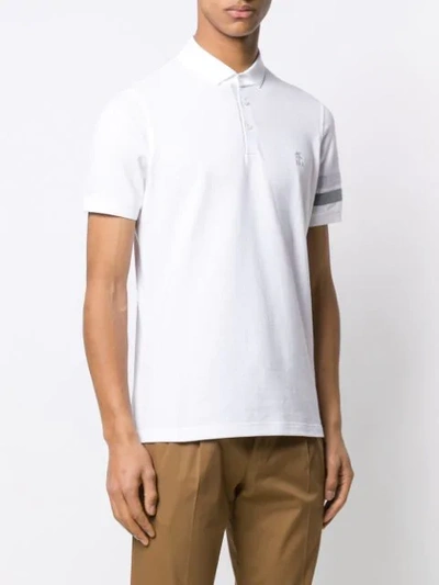 Shop Brunello Cucinelli Monogrammed Polo Shirt In White
