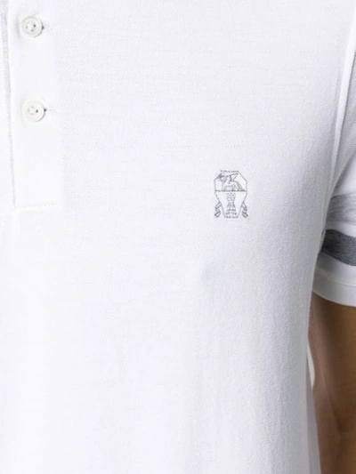 Shop Brunello Cucinelli Monogrammed Polo Shirt In White
