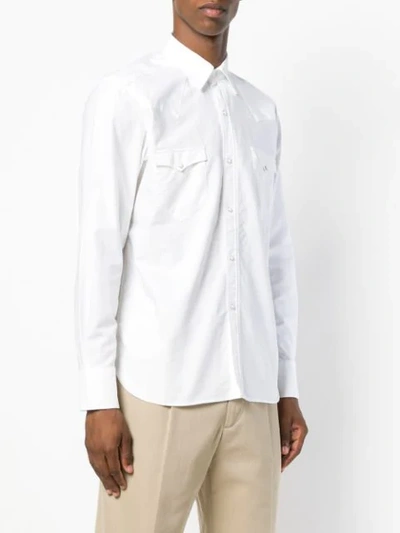 Shop Bagutta Chest Pocket Shirt In White
