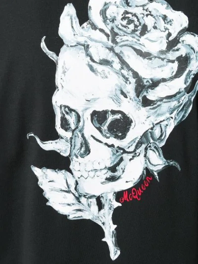 Shop Alexander Mcqueen Striped Skull Print Shirt In Black