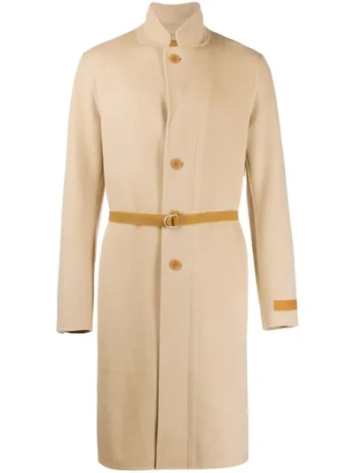 Shop Helmut Lang Single-breasted Coat In Neutrals
