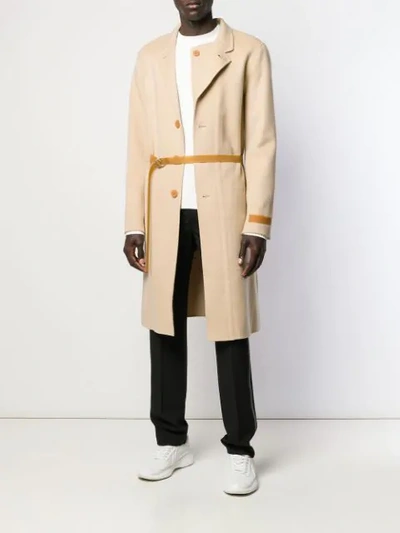 Shop Helmut Lang Single-breasted Coat In Neutrals