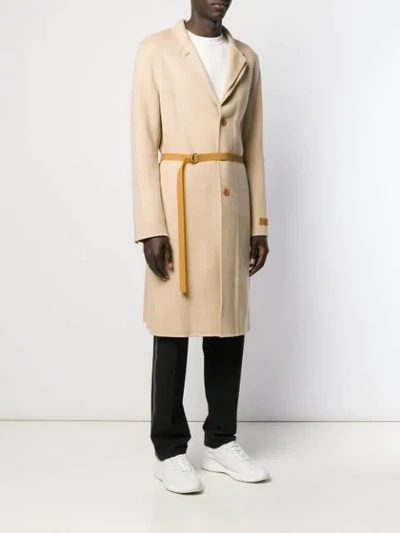 Shop Helmut Lang Single-breasted Coat In Neutrals