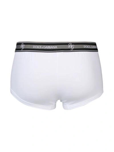 Shop Dolce & Gabbana Logo Fitted Boxers In White