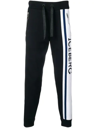 Shop Iceberg Branded Track Trousers In Blue