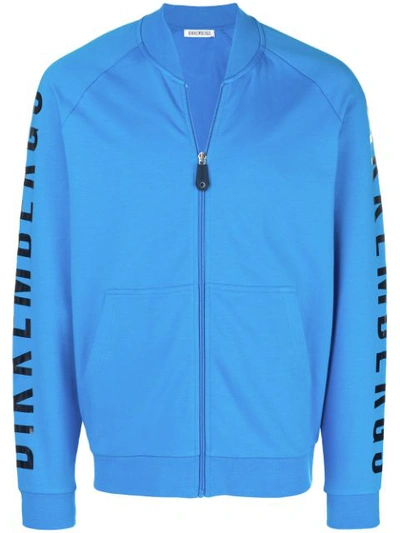 Shop Dirk Bikkembergs Zip Front Sweatshirt - Blue