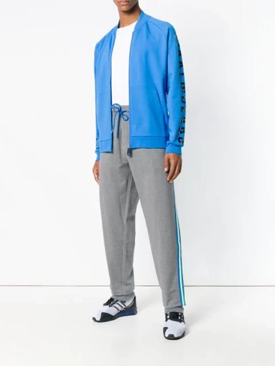 Shop Dirk Bikkembergs Zip Front Sweatshirt - Blue