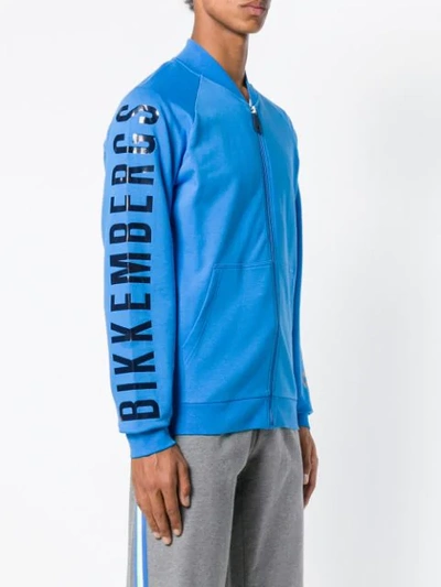 Shop Dirk Bikkembergs Zip Front Sweatshirt - Blue