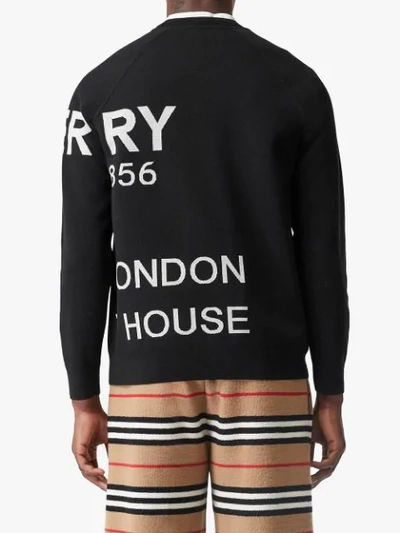 Shop Burberry Horseferry Intarsia Sweater In Black