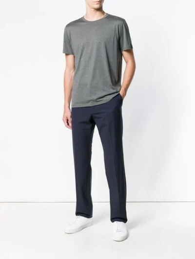 Theory Curtis Straight Linen Blend Pants In Blue