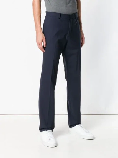 Theory Curtis Straight Linen Blend Pants In Blue