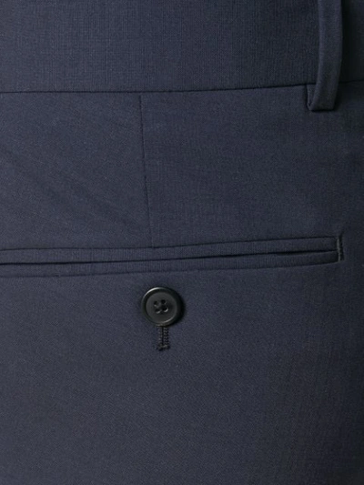 Theory Curtis Straight Linen Blend Pants In Blue
