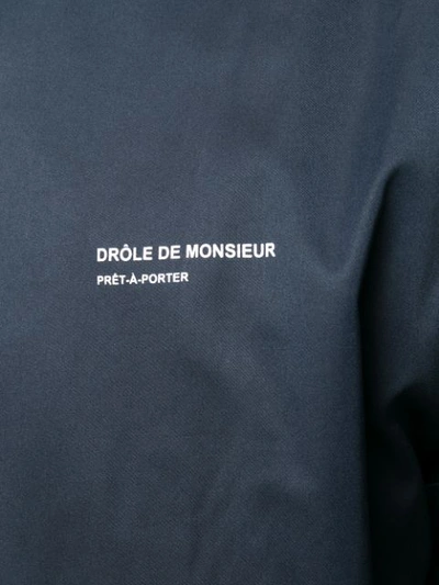 Shop Drôle De Monsieur Printed Hooded Jacket In Blue