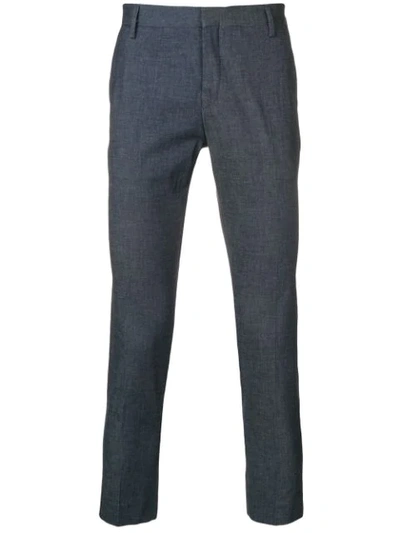 Shop Entre Amis Slim-fit Tailored Trousers In Blue