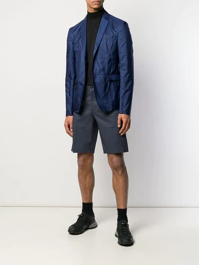 Shop Prada Mid-rise Chino Shorts In Grey