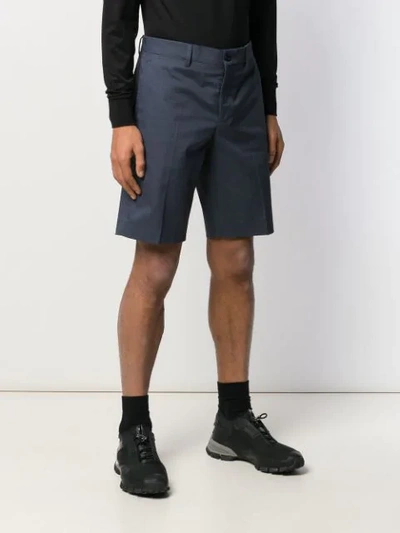 Shop Prada Mid-rise Chino Shorts In Grey
