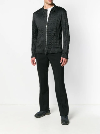 Shop Issey Miyake Textured Jacket In Black