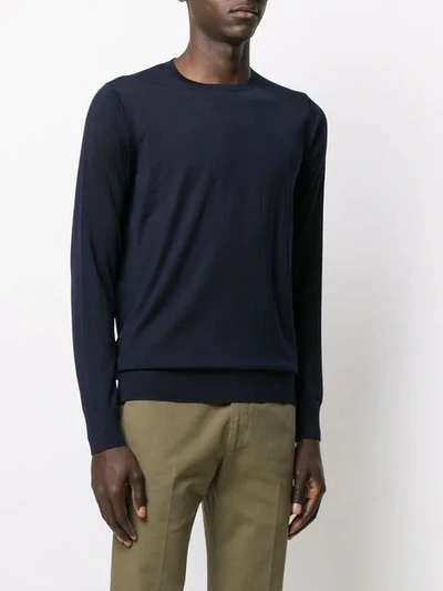 LORO PIANA CREW NECK SWEATER - 蓝色