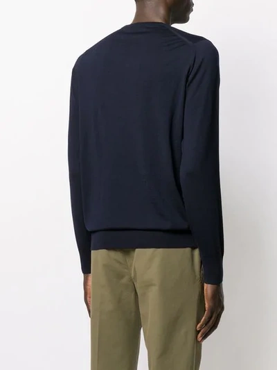 LORO PIANA CREW NECK SWEATER - 蓝色