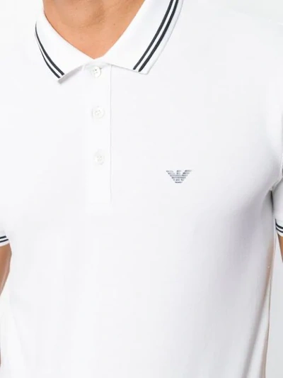 Shop Emporio Armani Short Sleeve Polo Shirt In White