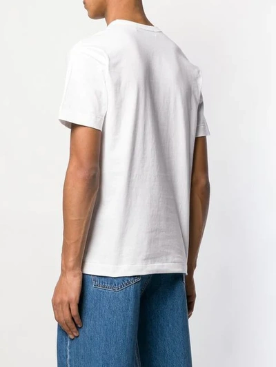 Shop Comme Des Garçons Play Double Logo Print T-shirt In White