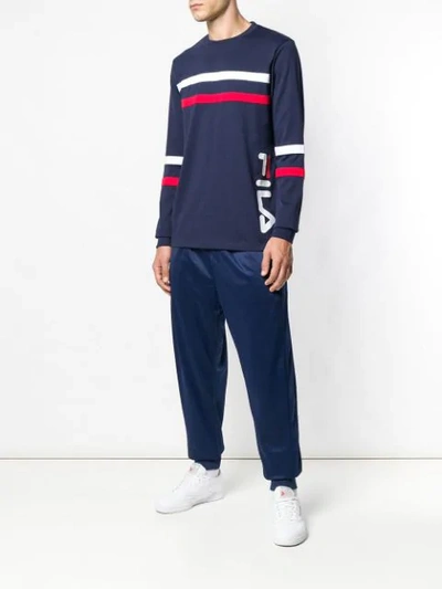Shop Fila Loose Fit Track Trousers In Blue