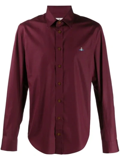 Shop Vivienne Westwood Embroidered Logo Shirt In Red