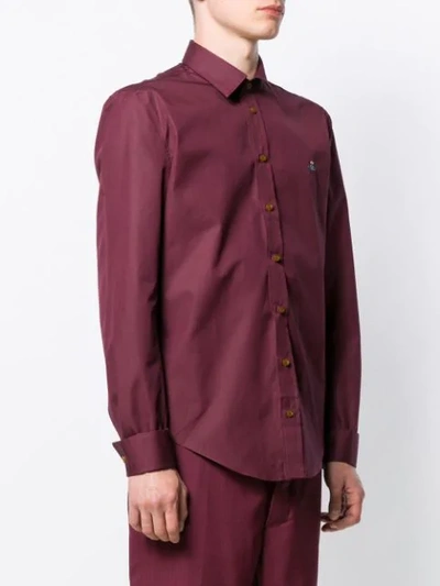 Shop Vivienne Westwood Embroidered Logo Shirt In Red