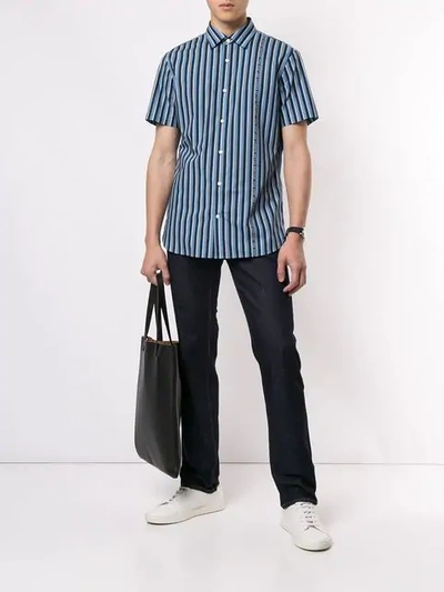 Shop Kent & Curwen Stripes Ss Shirt In Blue