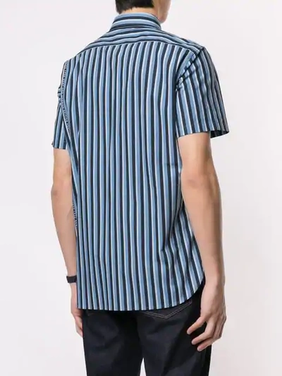 Shop Kent & Curwen Stripes Ss Shirt In Blue