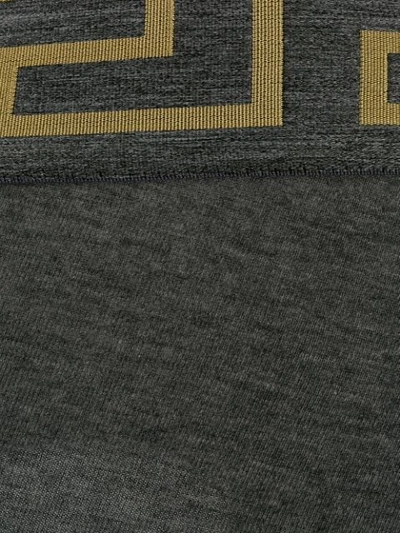 Shop Versace Logo Trim Briefs In Grey