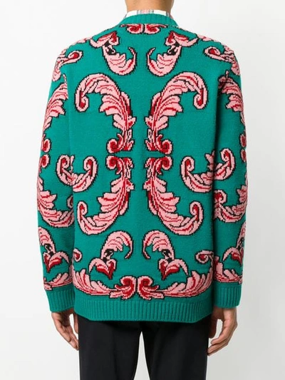Shop Gucci Sweater With Ufo Appliqué In Green