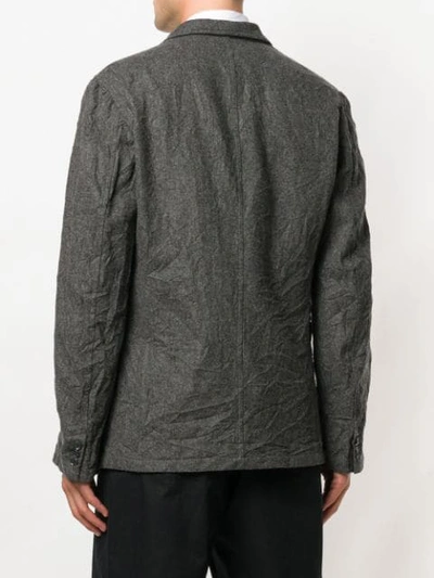 Shop Yohji Yamamoto Wrinkle Effect Blazer - Grey