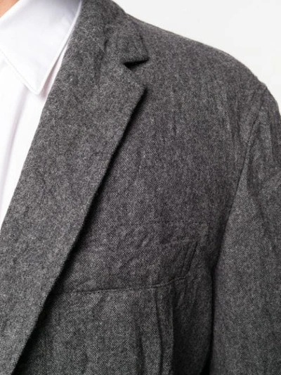 Shop Yohji Yamamoto Wrinkle Effect Blazer - Grey